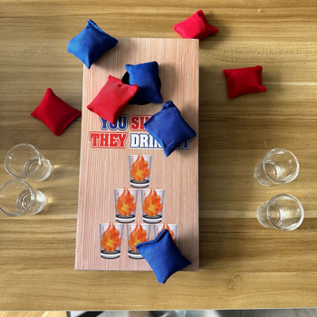 Placă din lemn pentru aruncarea pungilor de nisip – joc de exterior, portabil (Material: Lemn; Clasa: Pungi de nisip; Recomandat pentru vârsta 15–35)