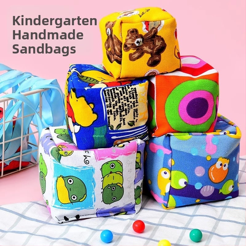 Детска играчка за хвърляне на торба с пясък, изработена от плат, развива координацията ръка-око; подходяща за деца на възраст 7–14 години; Sandbag Class
