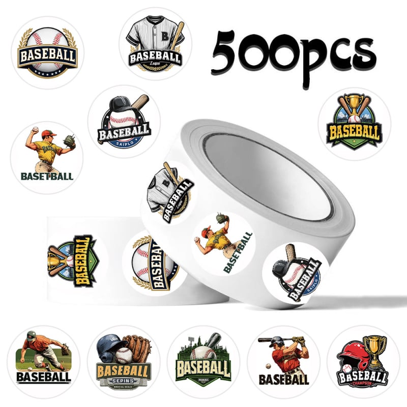 Ролка бейзболни стикери за декорация на калъфи за телефони, 500 бр., материал за планери, DIY лента за рязане