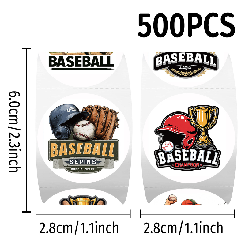 Ролка бейзболни стикери за декорация на калъфи за телефони, 500 бр., материал за планери, DIY лента за рязане