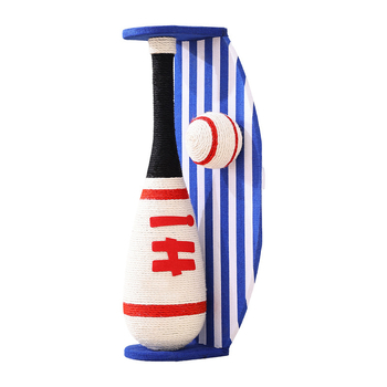 Στύλος γρατσουνίσματος για γάτες σε στυλ μπέιζμπολ με περιστροφικό σχεδιασμό, ανθεκτικό και χωρίς αποκόλληση ινών από σίζαλ, σανίδα γρατσουνίσματος και πλάκα πυκνότητας, ιαπωνικό στυλ