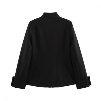 Geacă de damă cu guler înalt, mâneci lungi, design patchwork din bumbac-poliester, talie strânsă (Conținut de bumbac ≥95%)