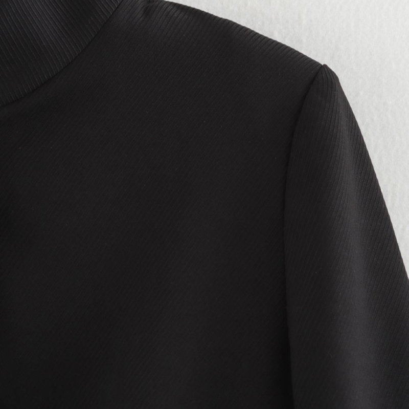 Geacă de damă cu guler înalt, mâneci lungi, design patchwork din bumbac-poliester, talie strânsă (Conținut de bumbac ≥95%)