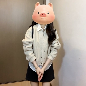 Jachetă din chenille pentru femei, croială regular, toamnă 2025, poliester 90–95% cu bumbac <30%, guler baseball, mâneci lungi, stil coreean inspirat Chanel