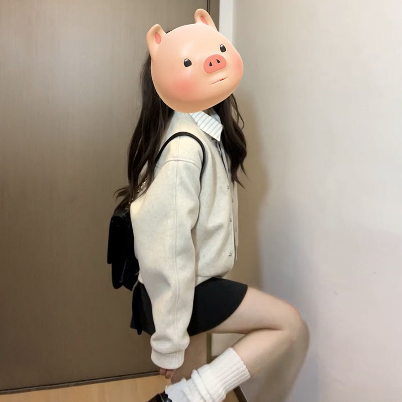 Jachetă din chenille pentru femei, croială regular, toamnă 2025, poliester 90–95% cu bumbac <30%, guler baseball, mâneci lungi, stil coreean inspirat Chanel