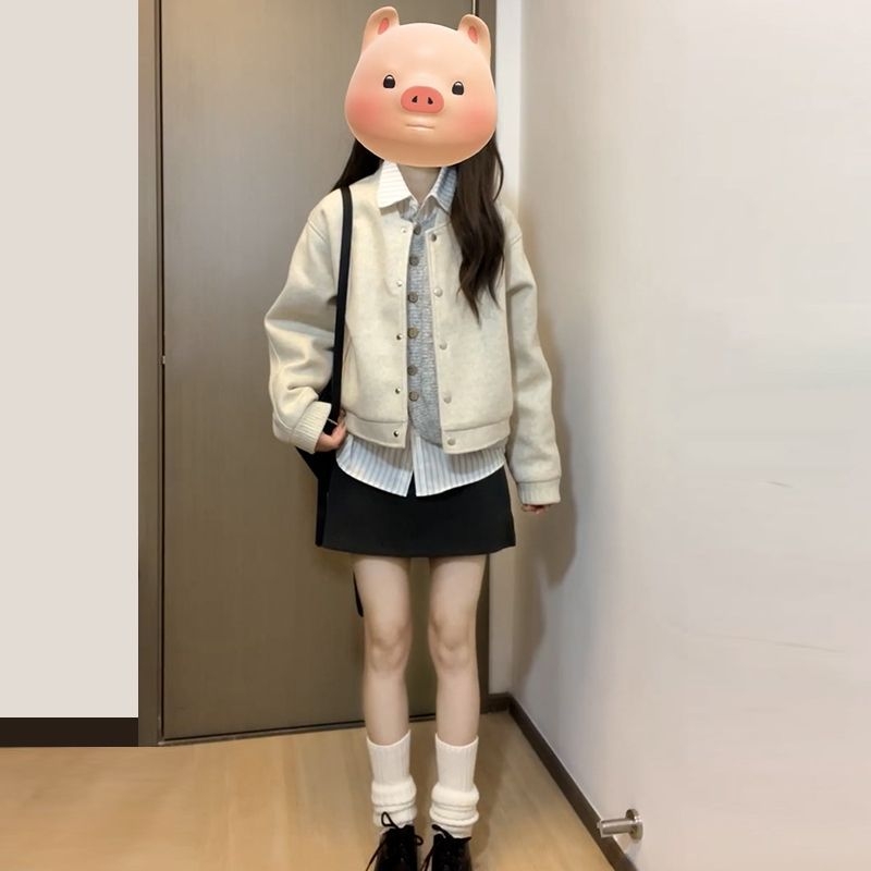 Jachetă din chenille pentru femei, croială regular, toamnă 2025, poliester 90–95% cu bumbac <30%, guler baseball, mâneci lungi, stil coreean inspirat Chanel