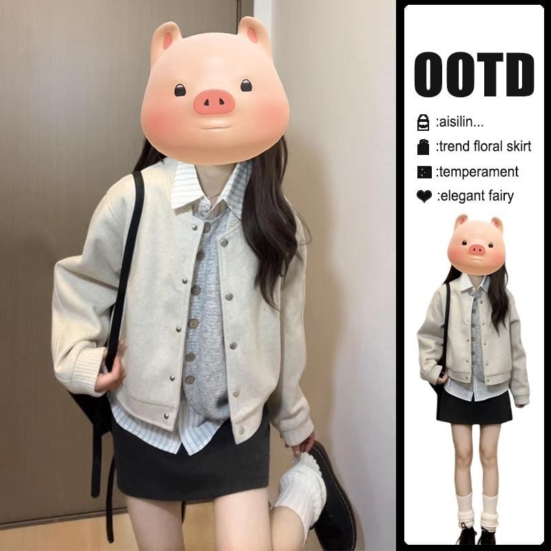 Jachetă din chenille pentru femei, croială regular, toamnă 2025, poliester 90–95% cu bumbac <30%, guler baseball, mâneci lungi, stil coreean inspirat Chanel