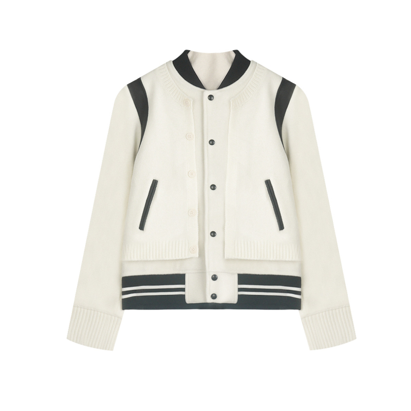 Дамски жакет от вълна с полиестер 70-80%, едноцветен модел, свободна кройка