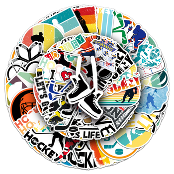 Стикери за хокей на лед – водоустойчиви, 50 листа, марка Manqian, самозалепващи, офсетен печат