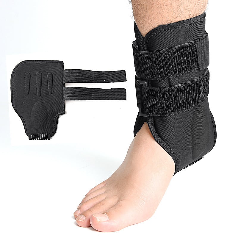 Sporto čiurnos įtvaras su EVA sustiprinta konstrukcija, Lycra audinys, elastinis dirželis, plastikinė sagtis ir Velcro – smūgiams atsparus, palaikantis, elastinis suspaudimas suaugusiems, tinkamas futbolui, krepšiniui ir tinkliniui.