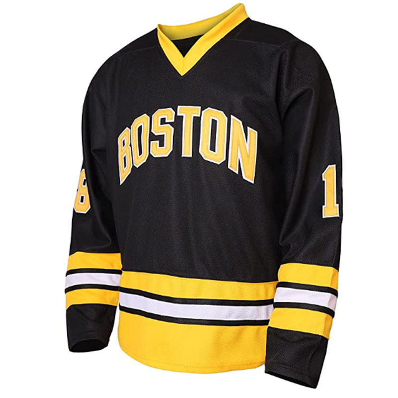 Хокей джърси с бродерия за мъже, 100% полиестер, солиден модел, за възрастни