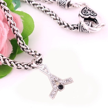 Колие с висулка от сплав, диамантено покритие, унисекс, кръстосан синджир, спортна серия, тегло 8 g