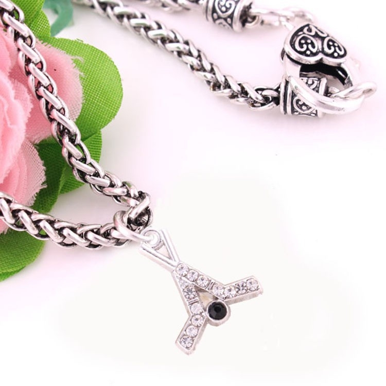 Колие с висулка от сплав, диамантено покритие, унисекс, кръстосан синджир, спортна серия, тегло 8 g