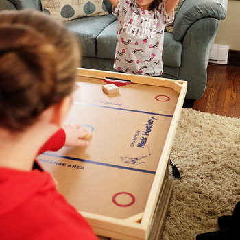 Дървена настолна хокейна игра за семейна употреба - развива координацията ръка-око, интерактивна игра за всички възрасти