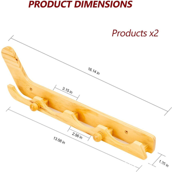 Дървен хокей стенен дисплей-органайзер за хол – масивно дърво, 1-етажно отделение, мултифункционален организатор за козметика/кухня/спалня