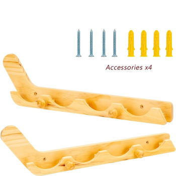 Дървен хокей стенен дисплей-органайзер за хол – масивно дърво, 1-етажно отделение, мултифункционален организатор за козметика/кухня/спалня