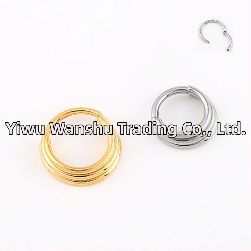 Nosový prsteň, G23 titánová oceľ, geometrický dizajn, Seiko úprava, unisex, IPTIC3