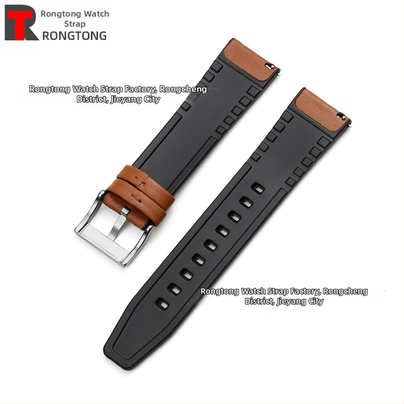 Remienok pre Apple Watch zo silikónu a mikrovlákovej kože, hybridný, 22 mm, 25 g, kompatibilný s Apple Watch 8/SE/7/6/5