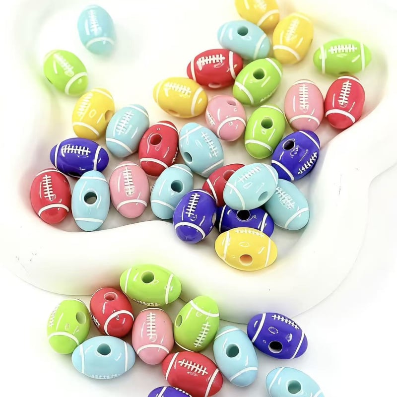 Акрилни мъниста за ключодържател – разпръснати мъниста, волейбол модел, бароков стил, лепило обработка, марка Pearl Love