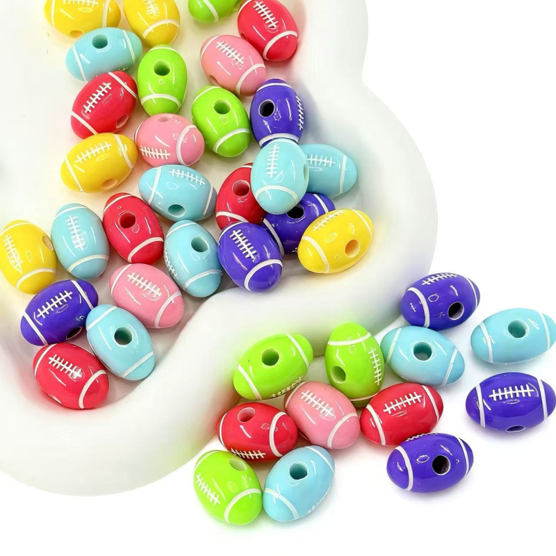 Акрилни мъниста за ключодържател – разпръснати мъниста, волейбол модел, бароков стил, лепило обработка, марка Pearl Love