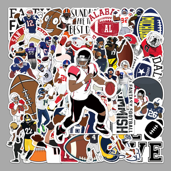 Стикери с дизайн регби графити за DIY скейтборд и багаж; марка Poetry; спортна серия; тегло 30 g; лепяща основа; печат: офсет.