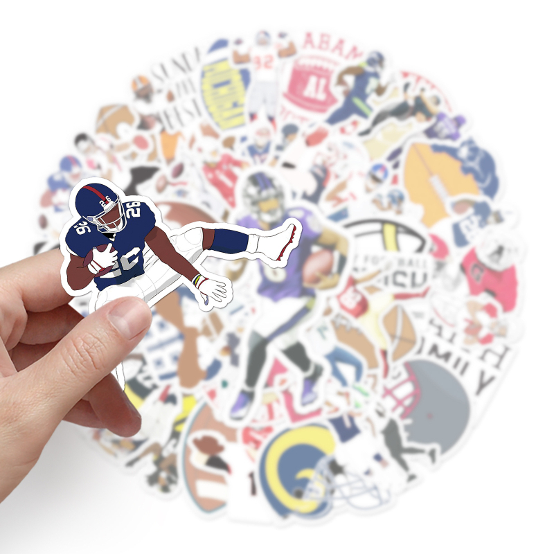 Стикери с дизайн регби графити за DIY скейтборд и багаж; марка Poetry; спортна серия; тегло 30 g; лепяща основа; печат: офсет.