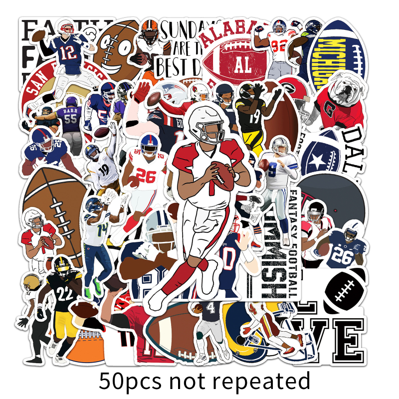 Стикери с дизайн регби графити за DIY скейтборд и багаж; марка Poetry; спортна серия; тегло 30 g; лепяща основа; печат: офсет.