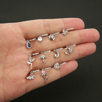 Носна халка, унисекс, сърцевидна форма, мед, електроплатиране