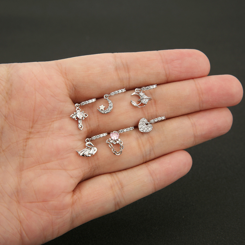 Носна халка, унисекс, сърцевидна форма, мед, електроплатиране