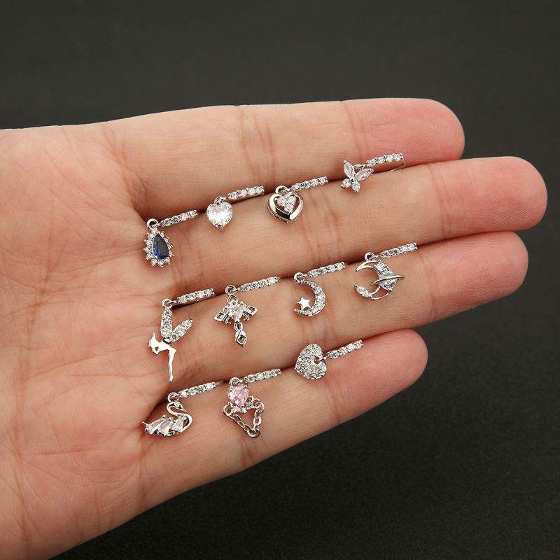 Носна халка, унисекс, сърцевидна форма, мед, електроплатиране