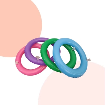 Öko-barát felfújható flamingó kör dobó játék, PVC, kültéri családi interaktív játék, 7–14 éveseknek, csomagolás: OPP zacskó