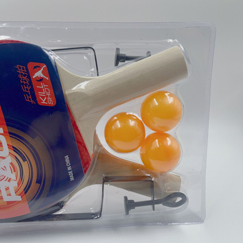 Set reketa za stolni tenis za početnike — rekete s ravnom drškom, poplar ploča, guma s pozitivnim ljepilom; uključuje 2 reketa i 3 loptice