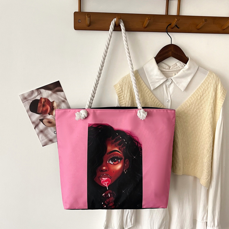 Kangas tote kott tõmblukuga, polüestri vooder, horisontaalne ruudukujuline kuju, topelt käepidemed