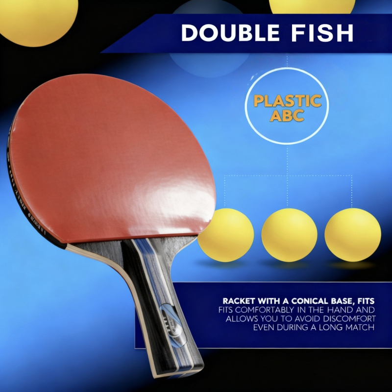 Set reketa za stolni tenis s dvije reketa i tri lopte, marka Sincerity, daska od lipovog drveta, guma s pozitivnim ljepilom, tip reketa: direktni udar, sadržaj: 2 reketa, 3 lopte