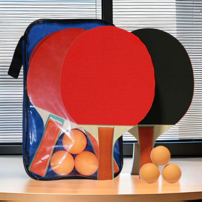 Dječja reketa za stolni tenis za početnike — daska od topole, guma s ravnim ljepilom, horizontalni tip reketa, mogućnost prilagodbe, logo ispisan