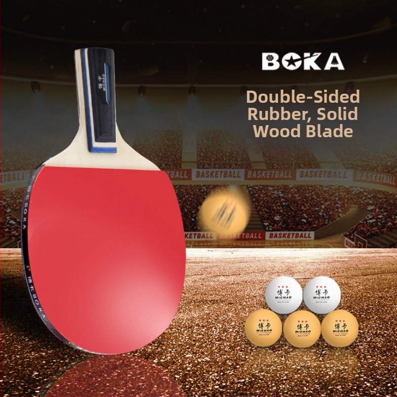 Boca reketa za stolni tenis - izravni udarac, drvena ploča od topole, guma protiv ljepila