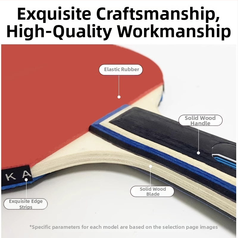 Boca reketa za stolni tenis - izravni udarac, drvena ploča od topole, guma protiv ljepila