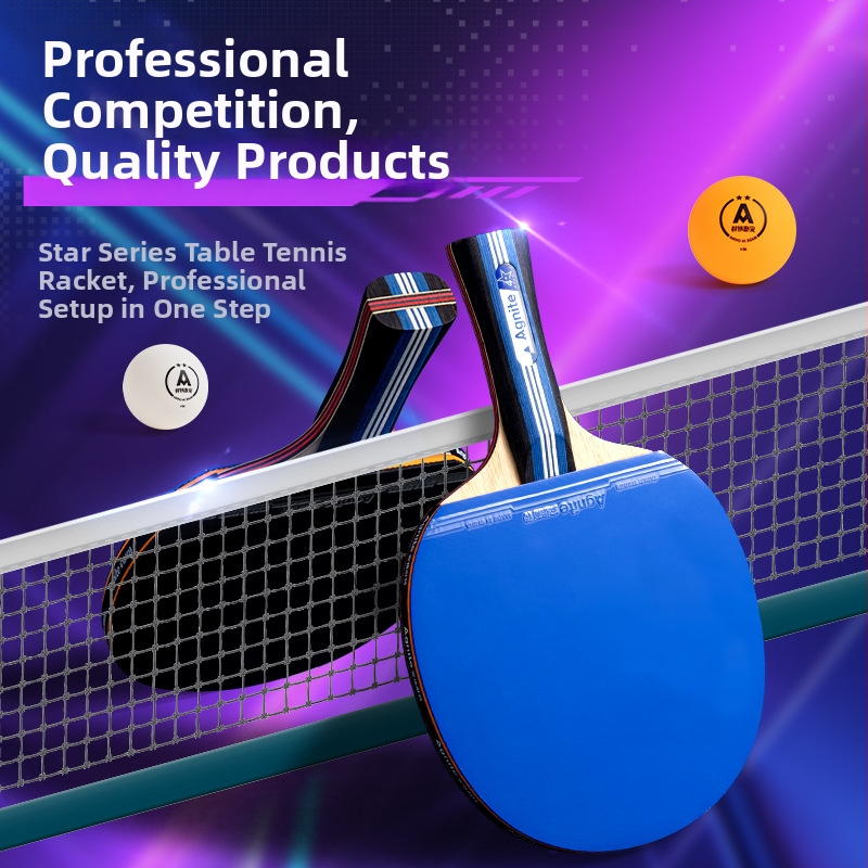 Stolný tenis raketa - Agnite FH218 Cyber Pulse Series - Čepeľ z lipového dreva - Typ gumy: Iný - Horizontálny úder