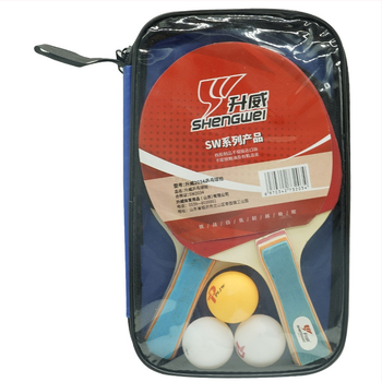 Set rakiet na stolný tenis, 2 kusy, Shengwei, doska z lipového dreva, guma s lepidlom, vodorovná raketa