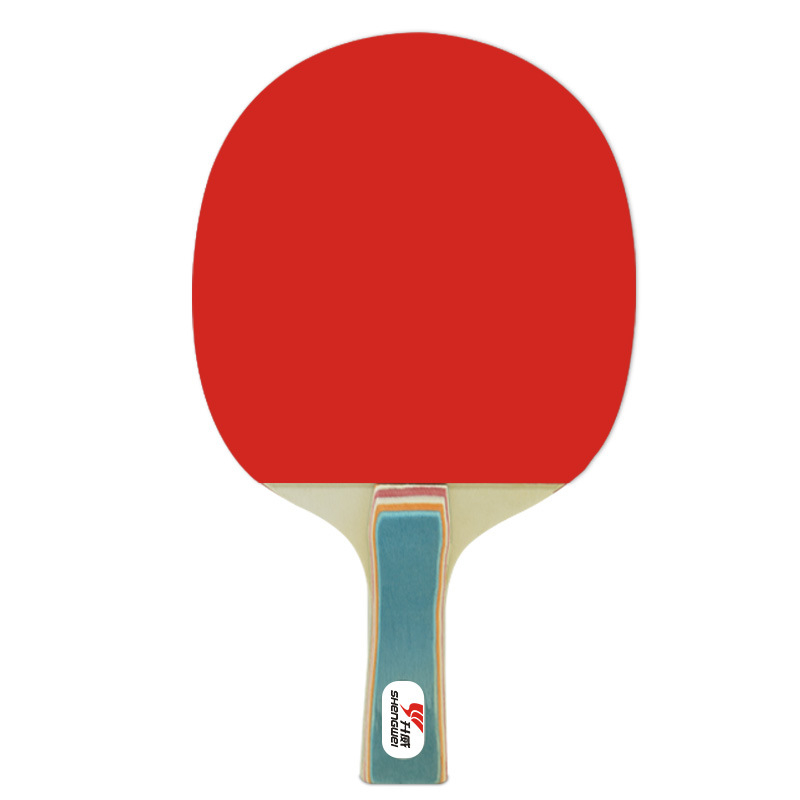 Тенис на маса ракети, комплект от 2 бр., Shengwei, липова дъска, гуми с лепило, хоризонтална ракетка