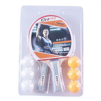 Комплект ракетки за тенис на маса за тренировки, включва 6 топки, единичен или двойен пакет, дървена глава, ракетка с прав удар