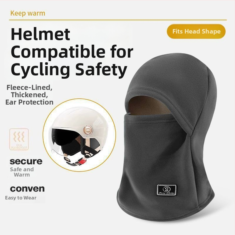 Maska na bicykel so zimnou ochranou tváre, hrubšia ochrana tváre, šál na krk, vetru odolná ochrana uší (polyester)
