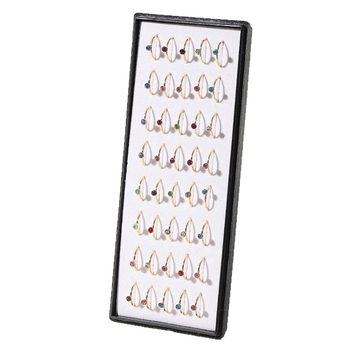 Носна шпилка, неръждаема стомана, диамантено поставяне, кристали, 40 броя в кутия, A831