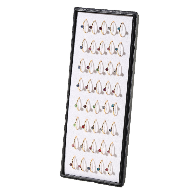 Носна шпилка, неръждаема стомана, диамантено поставяне, кристали, 40 броя в кутия, A831