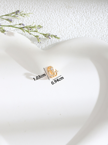 Носна украса, U-образна клип-форма, лунен дизайн с циркон кристали, цинкова сплав