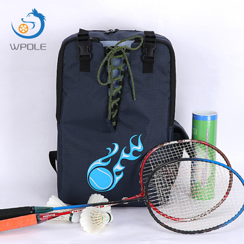 WPOLE чанта за бадминтон и тенис ракети, фибърно тяло и нейлонова тъкан, отпечатано лого, вместимост 1-4 ракетки за бадминтон или 1-2 ракетки за тенис, за възрастни