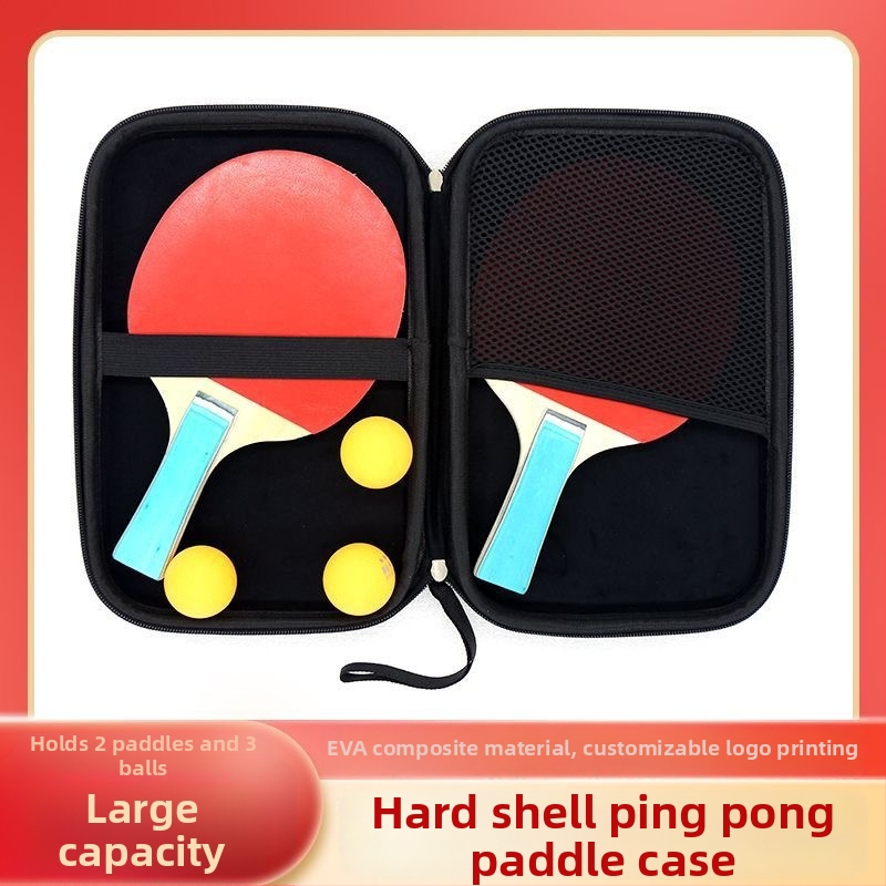 Калъф за тенис ракета за маса EVA, квадратен твърд корпус, голям капацитет, преносим (Персонализация: Да)