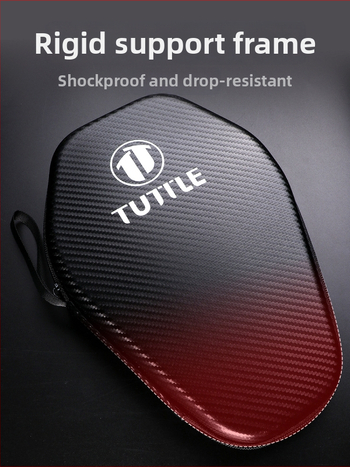 Galda tenisa raketes soma ar stingru sešstūra formu, oglekļa šķiedras tekstūra, ūdensizturīga, liela ietilpība, pārnēsājama