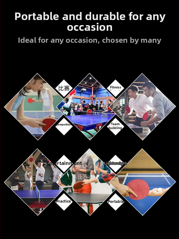 Galda tenisa raketes soma ar stingru sešstūra formu, oglekļa šķiedras tekstūra, ūdensizturīga, liela ietilpība, pārnēsājama