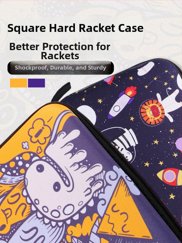 Galda tenisa raketes soma, cieta kvadrātiska soma ar pārnēsājamiem nodalījumiem, atmiņas materiāls, drukāts logotips, zīmols Huieson/Hui Sheng